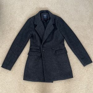 Abercrombie & Fitch Womens Coat Outerwear Jacket Wool Blend Gray Sz XS
